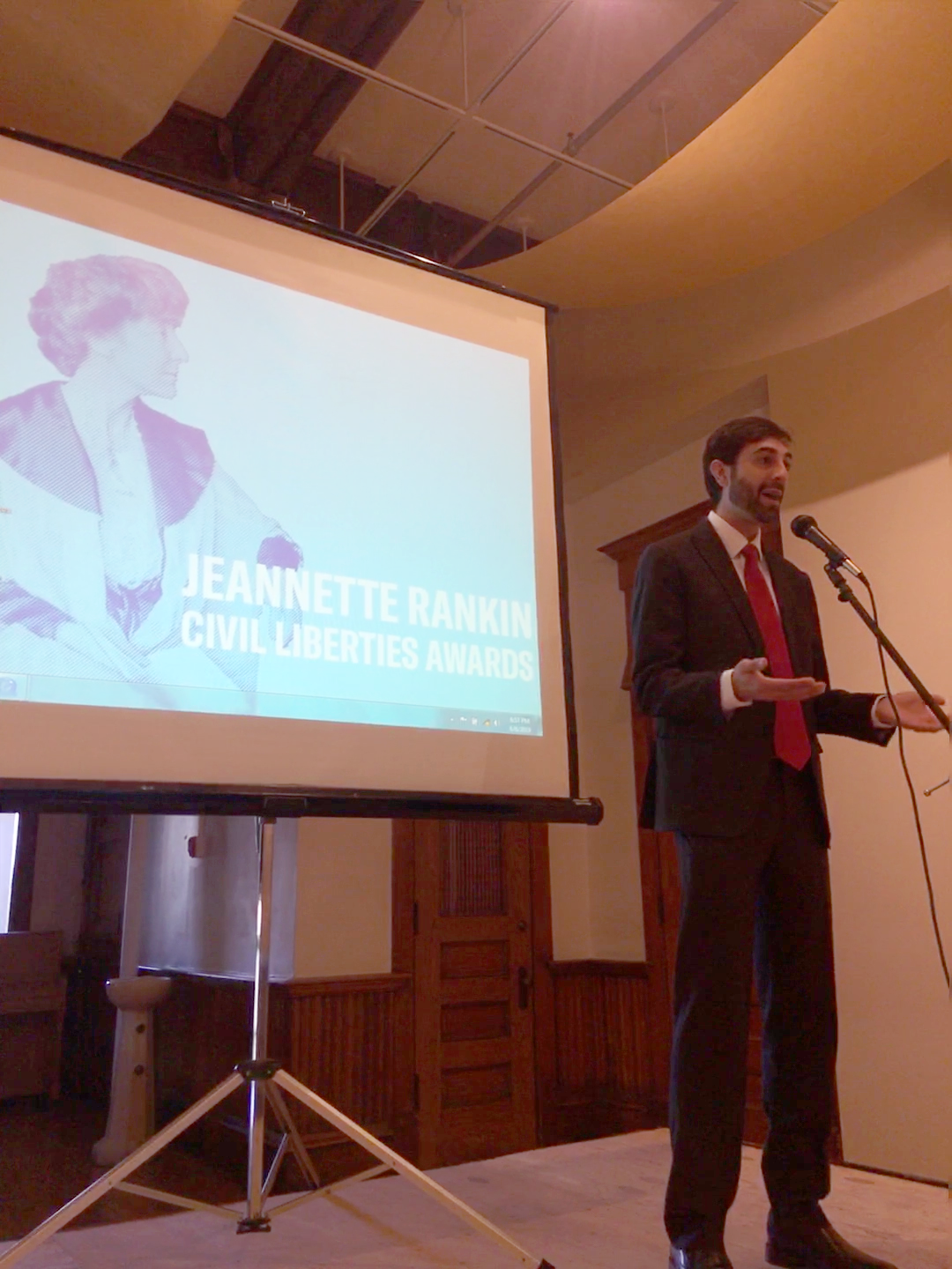 Picture of Shahid Haque introducing Ana and Mimi