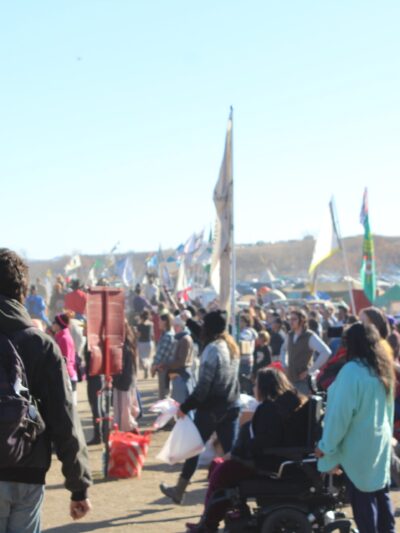 Image of Water Protectors and ACLU Legal Observer at Standing Rock