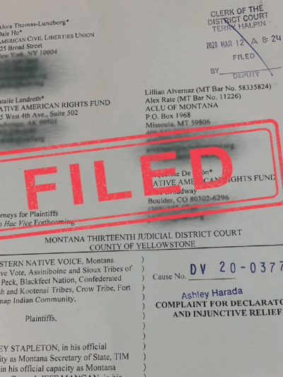 image of filed lawsuit page