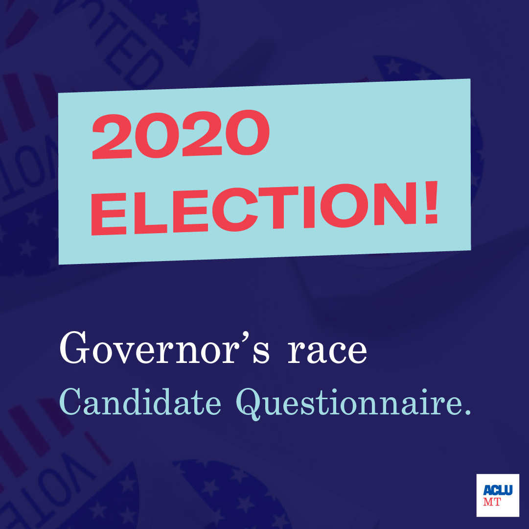 Square graphic of 2020 Election Governor's race candidate questionnaire