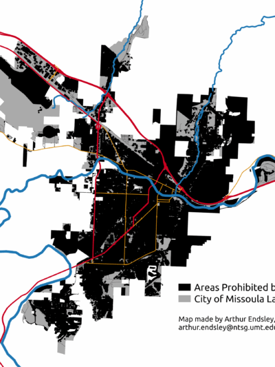 buffer map for Missoula unhoused ordinance