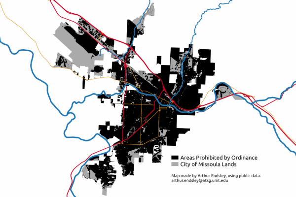 buffer map for Missoula unhoused ordinance