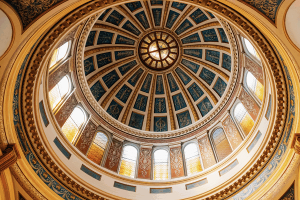 A photograph of the rotunda at the Montana State Capitol Building