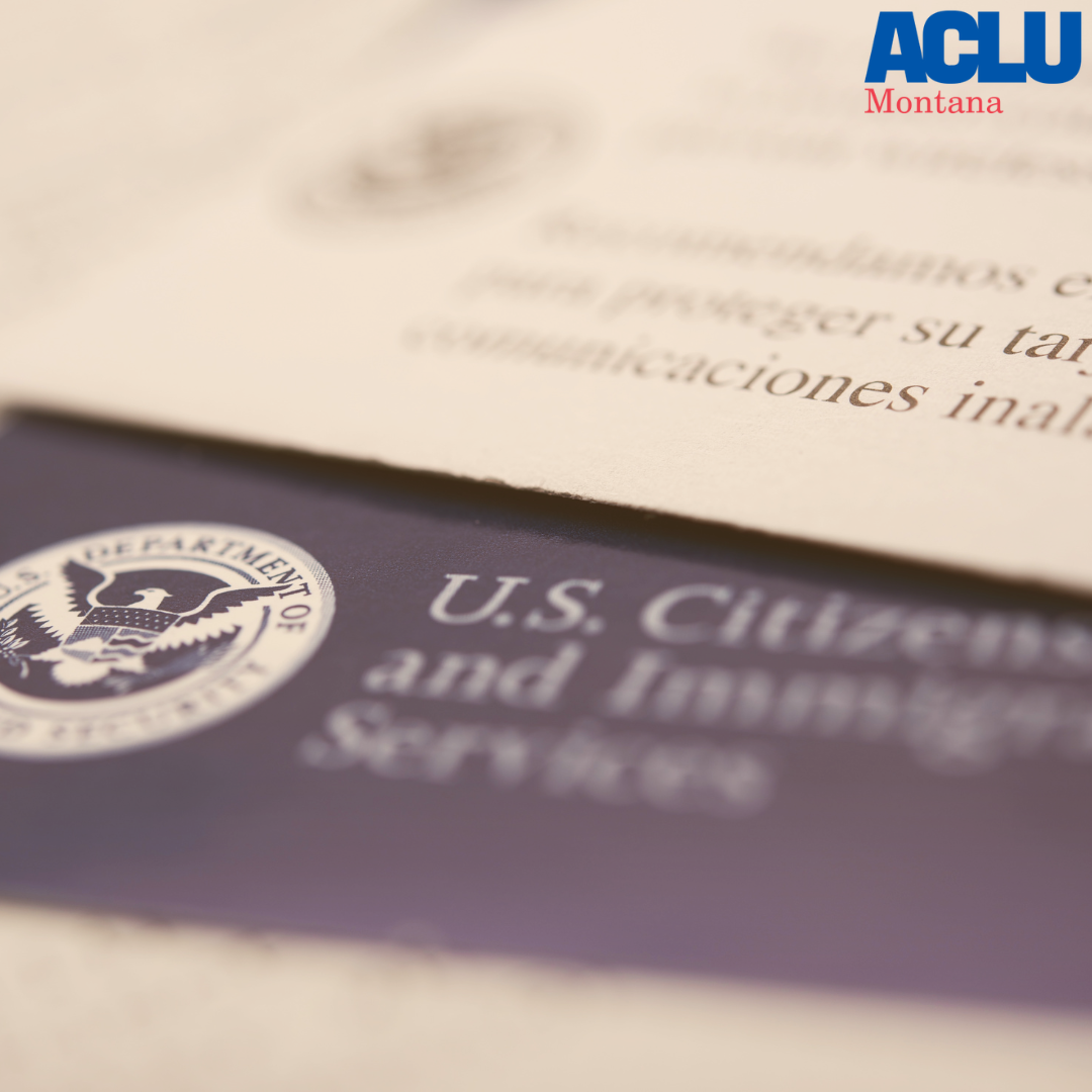 A photo of US Citizens and Immigration Services paperwork