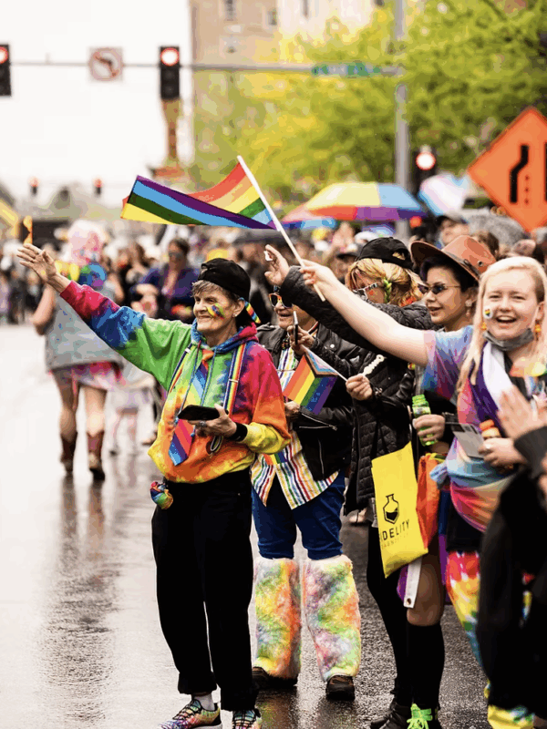 A group of people at a Pride Parade