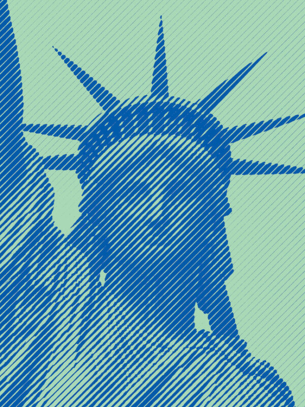 A graphic of the Statue of Liberty