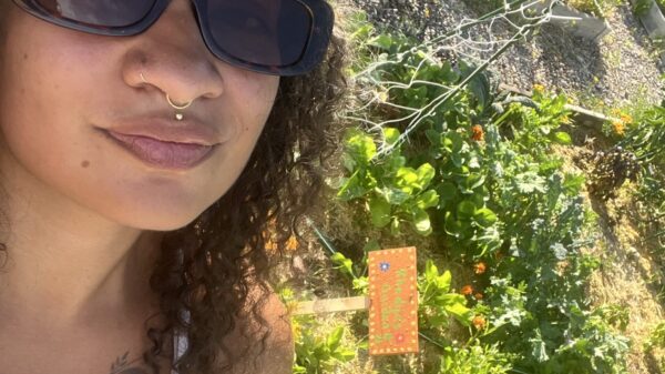 ACLU's Khadija Davis in her community garden in Missoula.