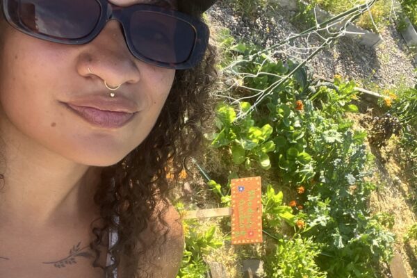 ACLU's Khadija Davis in her community garden in Missoula.