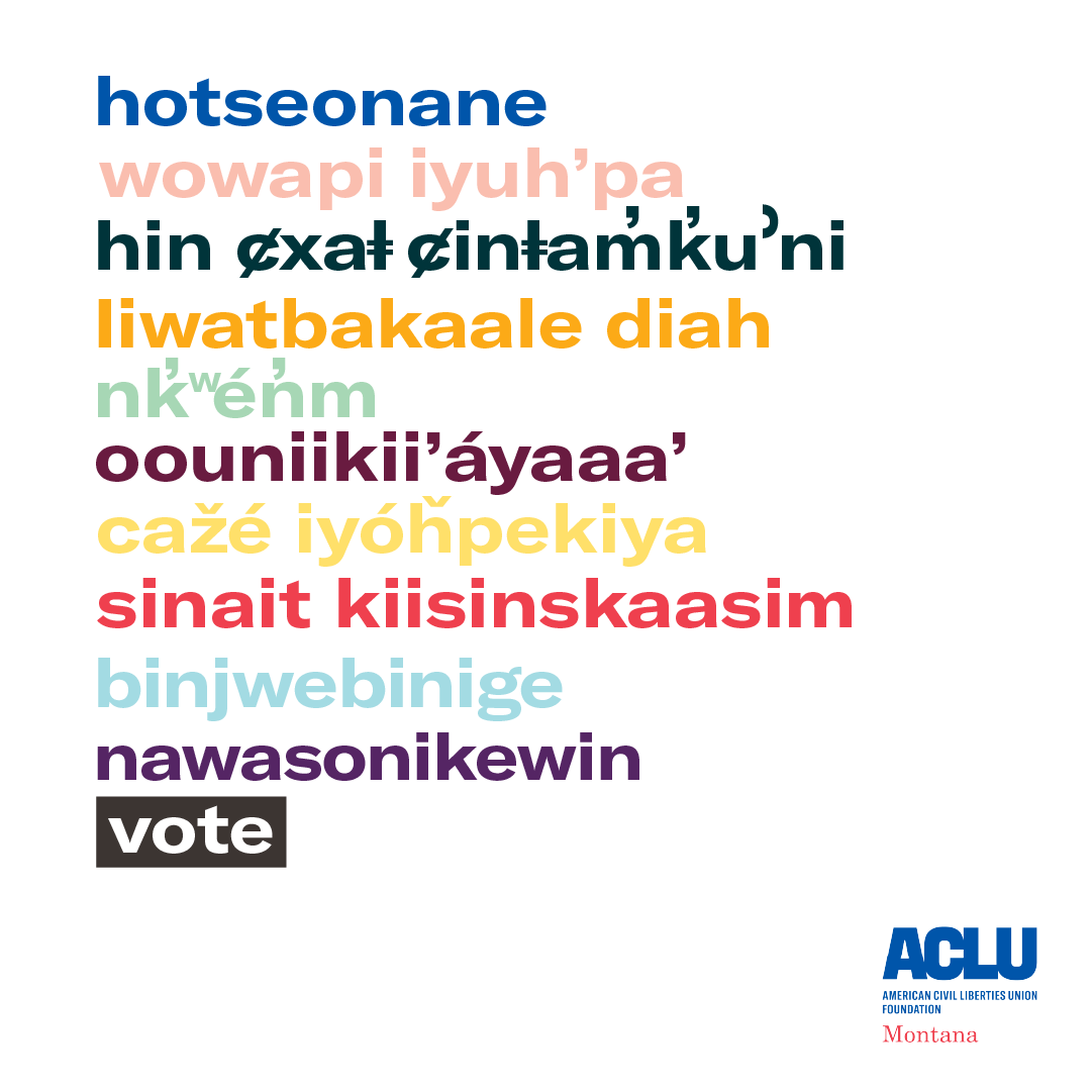 graphic of indigenous languages words or phrases for vote