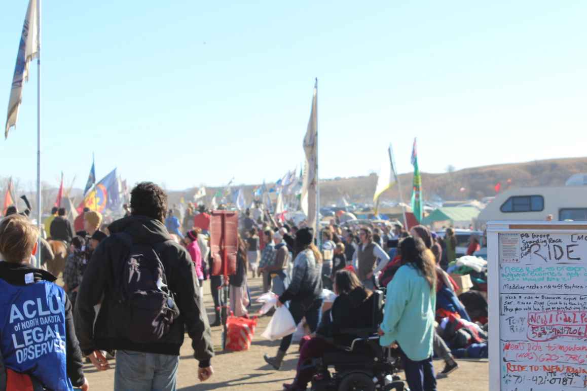 Image of Water Protectors and ACLU Legal Observer at Standing Rock