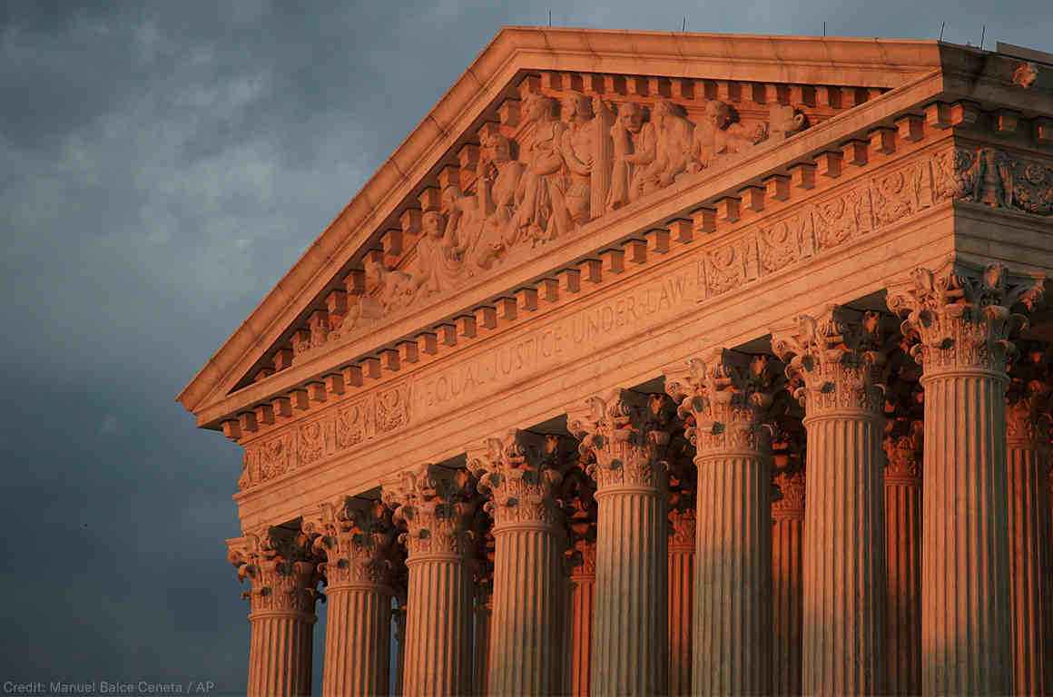 Image of US Supreme Court at Sunset